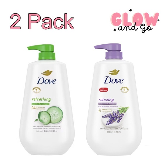 2 Pack - Dove Beauty Refreshing & Relaxing Body Wash Pump - 30.6 fl oz - Picture 1 of 5
